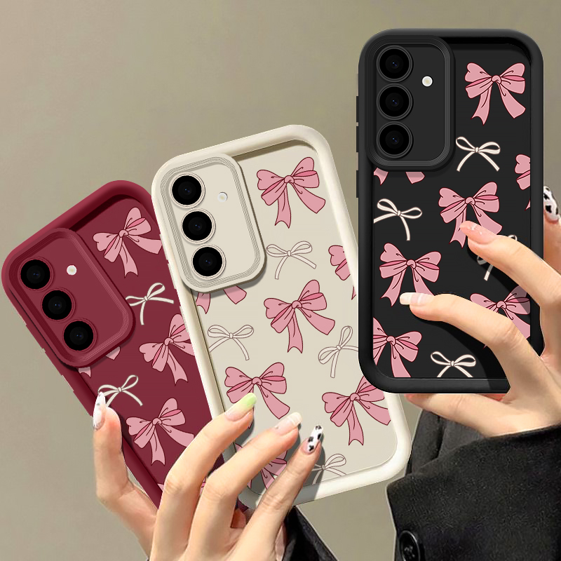 Samsung Galaxy A55 - เคสซิลิโคนลายโบว์ไท สำหรับ Samsung Galaxy S26 S25