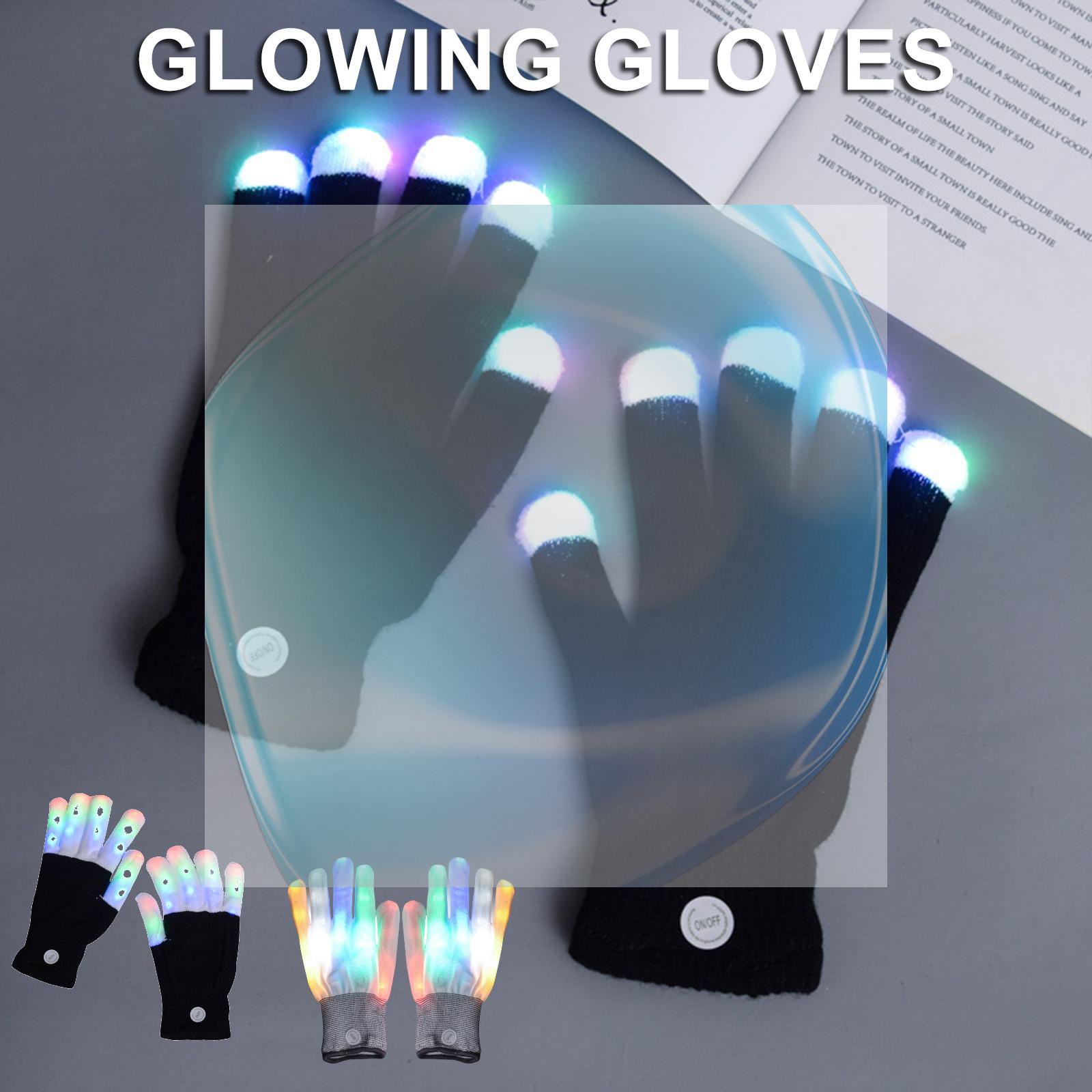 Led Gloves Music - ถุงมือไฟ LED กระพริบ ระบายอากาศได้ดี สีสันสดใส เหมาะสำหรับงานปาร์ตี้