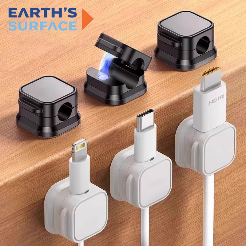 Magnetic Charging Cable - ที่หนีบสายแม่เหล็กแบบมีกาวสำหรับจัดระเบียบสายไฟ สายชาร์จ USB สำหรับสำนักงานและบ้าน