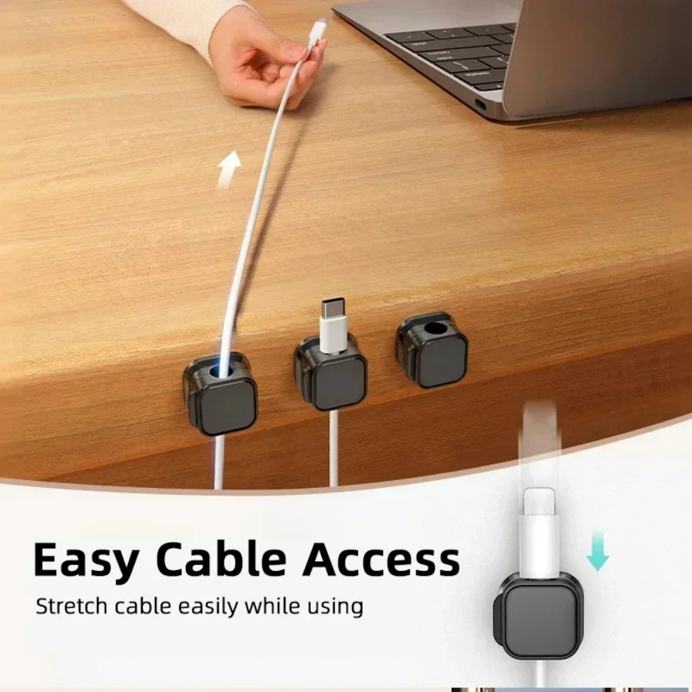 Magnetic Charging Cable - ที่เก็บสายเคเบิลแบบแม่เหล็ก ที่เก็บสายเคเบิลแบบปรับได้ ที่เก็บสายเคเบิล USB สำหรับโต๊ะทำงานและโอกาสต่างๆ