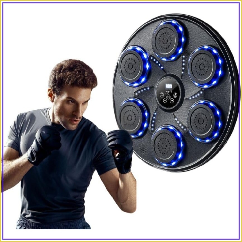 Led Gloves Music - เครื่องชกมวยอัจฉริยะพร้อมถุงมือ บลูทูธ และไฟ LED สำหรับยิมที่บ้าน