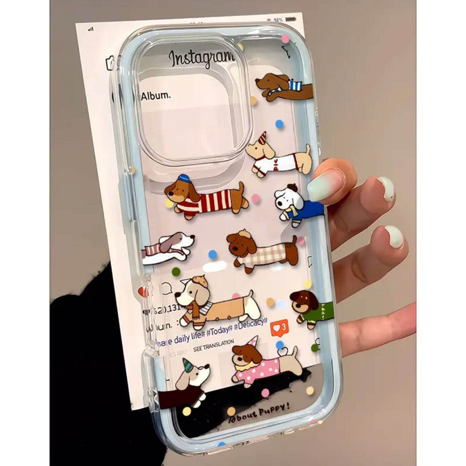 Samsung Galaxy A55 - เคสใสลายสุนัขลายจุดน่ารัก 2in1 สำหรับ Samsung Galaxy S26Ultra