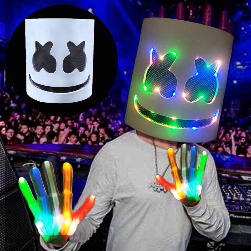 หน้ากากและถุงมือไฟ LED ดีเจ มา - Led Gloves Music บทวิจารณ์และราคา