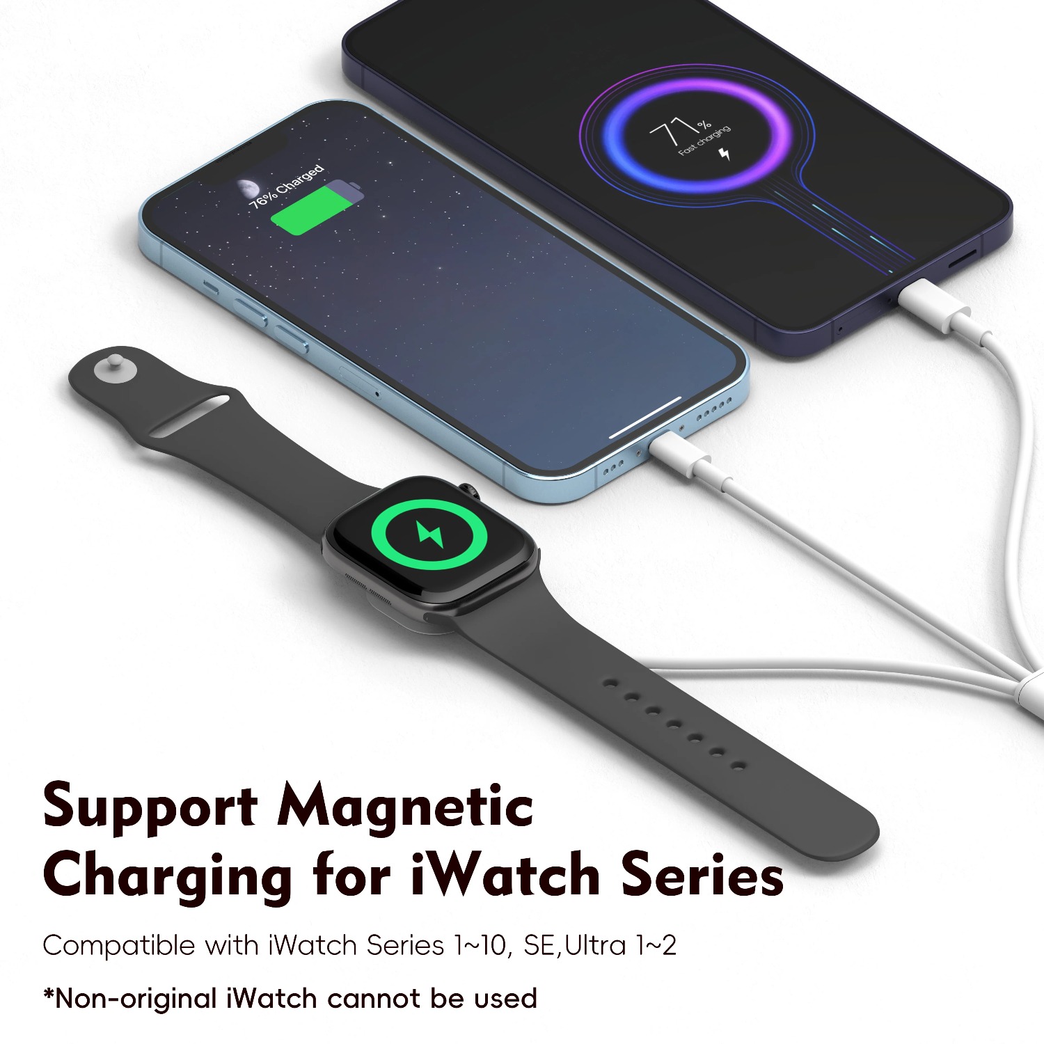 สายชาร์จแม่เหล็ก 3 in 1 สำหรับ - Magnetic Charging Cable บทวิจารณ์และราคา