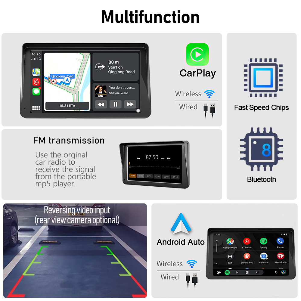 IPS 7 นิ้วแบบพกพา WIFI Wireles - Electronics Gadgets For Car บทวิจารณ์และราคา